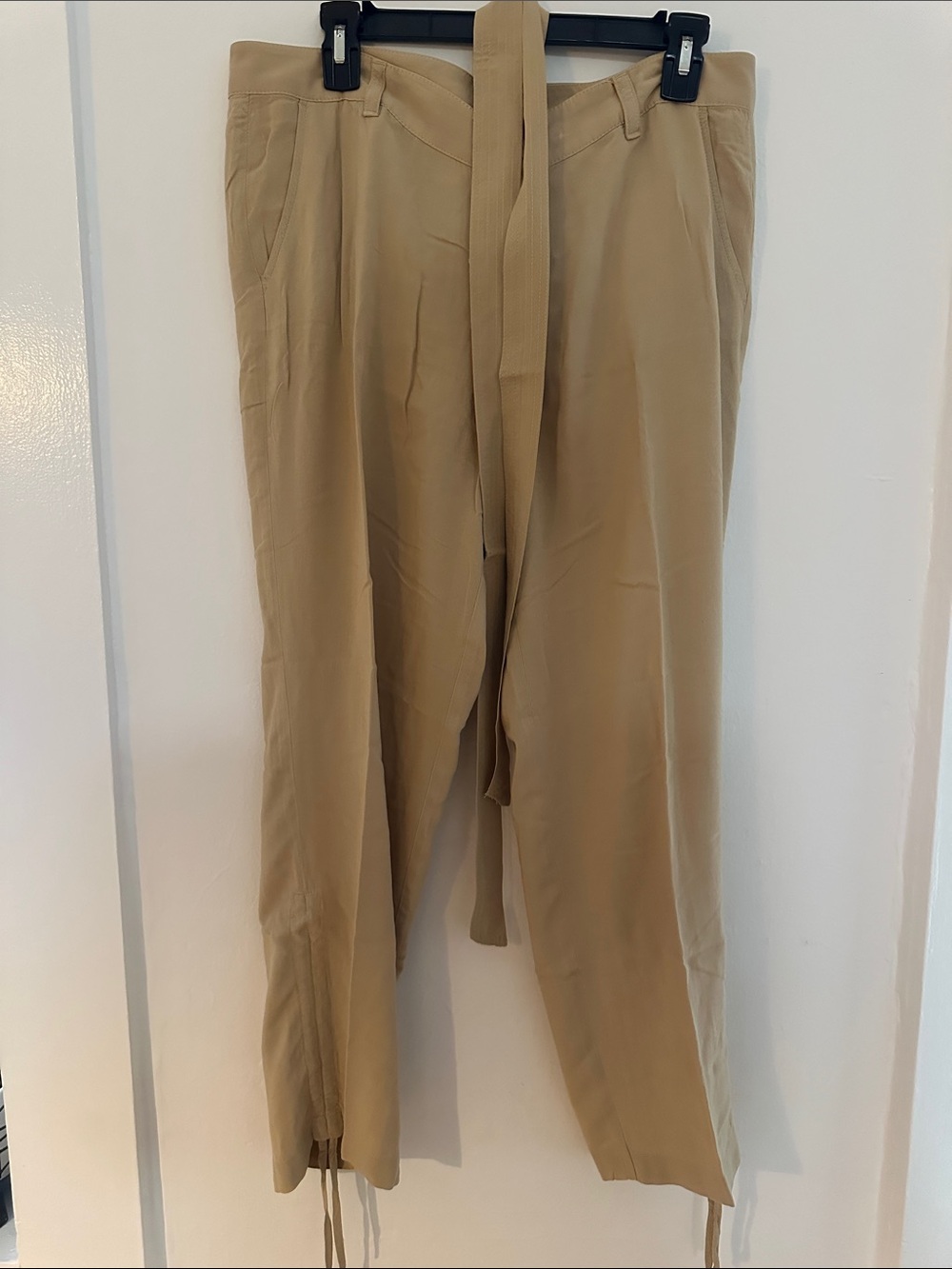 Women’s Ralph Lauren Slim Tie-Waist Pants in Khaki